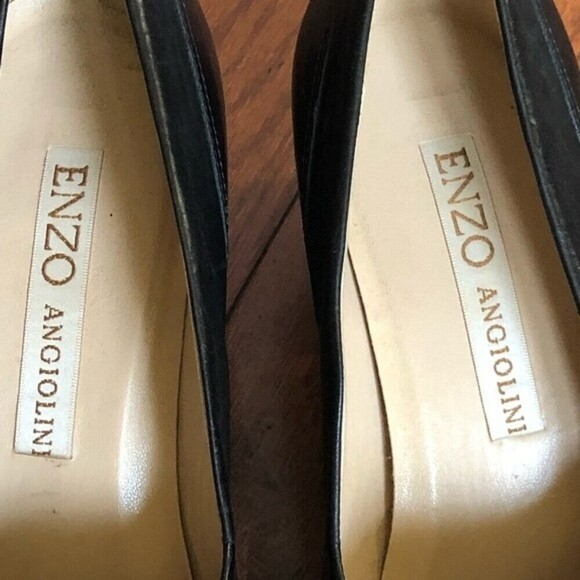 Enzo Angiolini "Liberty" Black Loafer Block Heel Women's Size 8 Slip-On - Picture 5 of 10